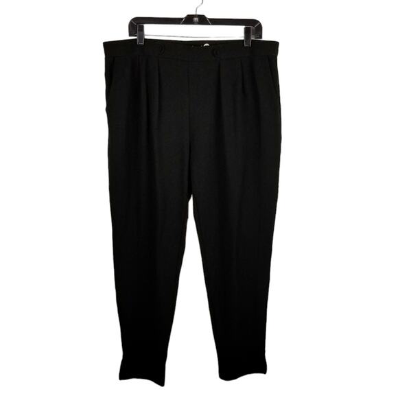 Betabrand Women's Black Pleated SoHo Pull On Ankle Joggers Pants Size XXL Long - Picture 2 of 8